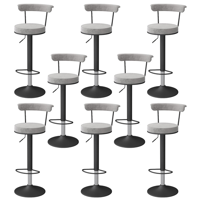 Scandinavian Metal Barstool Fabric Upholstered Counter Stool in Matte Finish for Indoor Grey Black 8 Piece Set Clearhalo 'Bar Furniture' 'Bar Stools' 'bar_stools' 'furn' 'furn_bar_stools' 'Furniture' 'Kitchen & Dining Furniture' 5654149