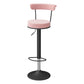 Scandinavian Metal Barstool Fabric Upholstered Counter Stool in Matte Finish for Indoor Pink Black 1 Piece Clearhalo 'Bar Furniture' 'Bar Stools' 'bar_stools' 'furn' 'furn_bar_stools' 'Furniture' 'Kitchen & Dining Furniture' 5654151