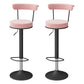 Scandinavian Metal Barstool Fabric Upholstered Counter Stool in Matte Finish for Indoor Pink Black 2 Piece Set Clearhalo 'Bar Furniture' 'Bar Stools' 'bar_stools' 'furn' 'furn_bar_stools' 'Furniture' 'Kitchen & Dining Furniture' 5654152