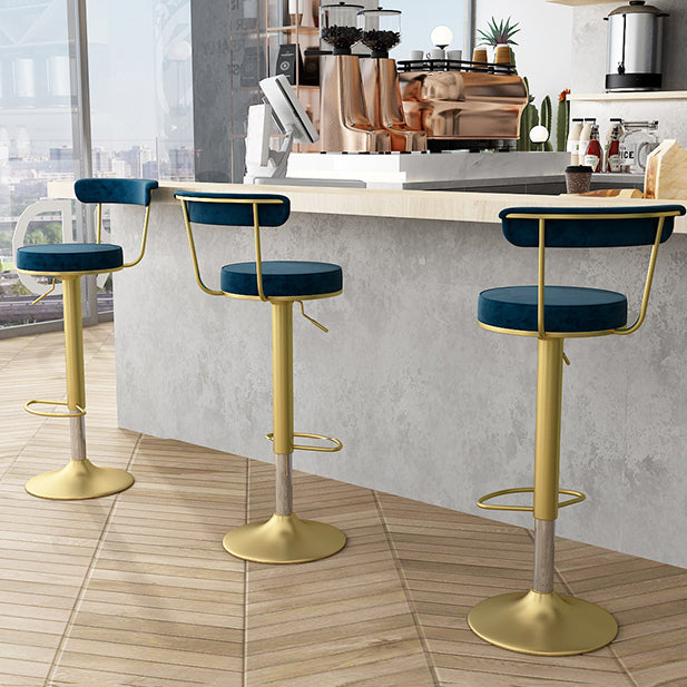Scandinavian Metal Barstool Fabric Upholstered Counter Stool in Matte Finish for Indoor Clearhalo 'Bar Furniture' 'Bar Stools' 'bar_stools' 'furn' 'furn_bar_stools' 'Furniture' 'Kitchen & Dining Furniture' 5654153