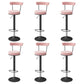 Scandinavian Metal Barstool Fabric Upholstered Counter Stool in Matte Finish for Indoor Pink Black 6 Piece Set Clearhalo 'Bar Furniture' 'Bar Stools' 'bar_stools' 'furn' 'furn_bar_stools' 'Furniture' 'Kitchen & Dining Furniture' 5654156