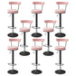 Scandinavian Metal Barstool Fabric Upholstered Counter Stool in Matte Finish for Indoor Pink Black 8 Piece Set Clearhalo 'Bar Furniture' 'Bar Stools' 'bar_stools' 'furn' 'furn_bar_stools' 'Furniture' 'Kitchen & Dining Furniture' 5654158