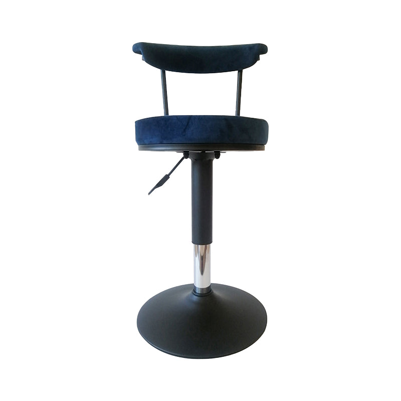 Scandinavian Metal Barstool Fabric Upholstered Counter Stool in Matte Finish for Indoor Dark Blue Black 1 Piece Clearhalo 'Bar Furniture' 'Bar Stools' 'bar_stools' 'furn' 'furn_bar_stools' 'Furniture' 'Kitchen & Dining Furniture' 5654159