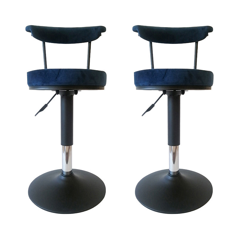 Scandinavian Metal Barstool Fabric Upholstered Counter Stool in Matte Finish for Indoor Dark Blue Black 2 Piece Set Clearhalo 'Bar Furniture' 'Bar Stools' 'bar_stools' 'furn' 'furn_bar_stools' 'Furniture' 'Kitchen & Dining Furniture' 5654160