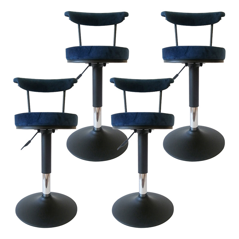 Scandinavian Metal Barstool Fabric Upholstered Counter Stool in Matte Finish for Indoor Dark Blue Black 4 Piece Set Clearhalo 'Bar Furniture' 'Bar Stools' 'bar_stools' 'furn' 'furn_bar_stools' 'Furniture' 'Kitchen & Dining Furniture' 5654161