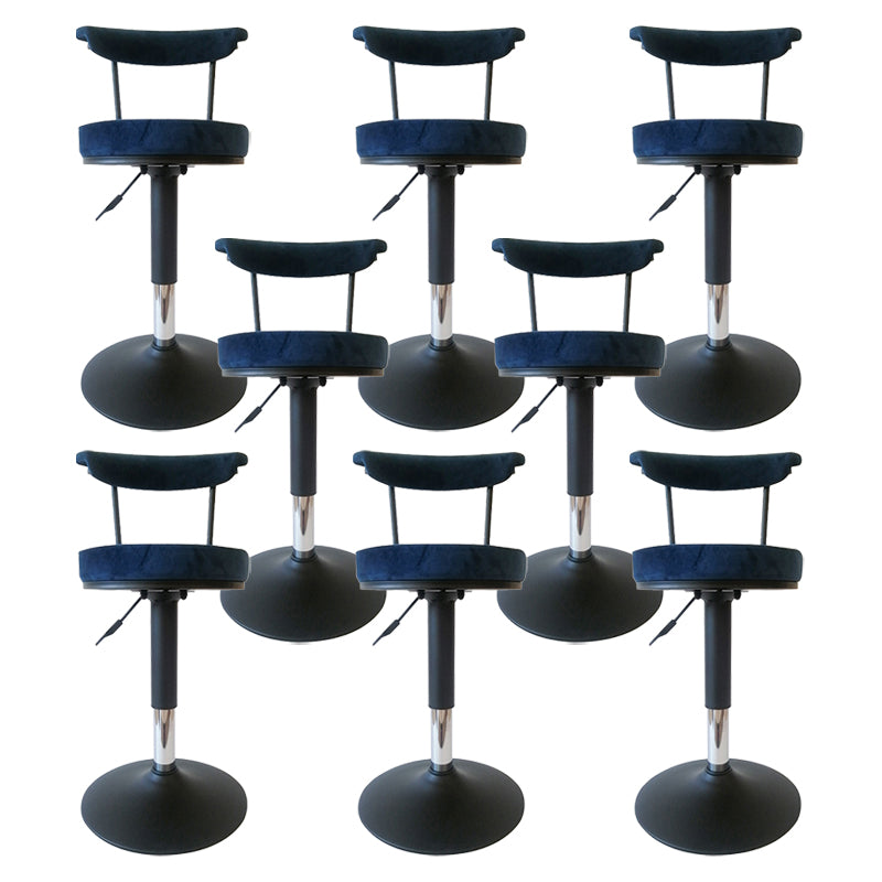 Scandinavian Metal Barstool Fabric Upholstered Counter Stool in Matte Finish for Indoor Dark Blue Black 8 Piece Set Clearhalo 'Bar Furniture' 'Bar Stools' 'bar_stools' 'furn' 'furn_bar_stools' 'Furniture' 'Kitchen & Dining Furniture' 5654163