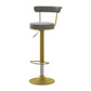 Scandinavian Metal Barstool Fabric Upholstered Counter Stool in Matte Finish for Indoor Grey Gold 1 Piece Clearhalo 'Bar Furniture' 'Bar Stools' 'bar_stools' 'furn' 'furn_bar_stools' 'Furniture' 'Kitchen & Dining Furniture' 5654169