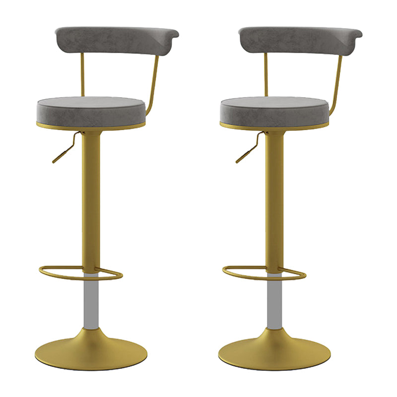 Scandinavian Metal Barstool Fabric Upholstered Counter Stool in Matte Finish for Indoor Grey Gold 2 Piece Set Clearhalo 'Bar Furniture' 'Bar Stools' 'bar_stools' 'furn' 'furn_bar_stools' 'Furniture' 'Kitchen & Dining Furniture' 5654170