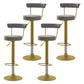 Scandinavian Metal Barstool Fabric Upholstered Counter Stool in Matte Finish for Indoor Grey Gold 4 Piece Set Clearhalo 'Bar Furniture' 'Bar Stools' 'bar_stools' 'furn' 'furn_bar_stools' 'Furniture' 'Kitchen & Dining Furniture' 5654171
