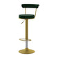 Scandinavian Metal Barstool Fabric Upholstered Counter Stool in Matte Finish for Indoor Blackish Green Gold 1 Piece Clearhalo 'Bar Furniture' 'Bar Stools' 'bar_stools' 'furn' 'furn_bar_stools' 'Furniture' 'Kitchen & Dining Furniture' 5654174