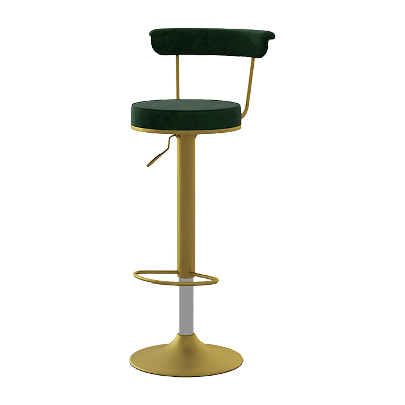 Scandinavian Metal Barstool Fabric Upholstered Counter Stool in Matte Finish for Indoor Blackish Green Gold 1 Piece Clearhalo 'Bar Furniture' 'Bar Stools' 'bar_stools' 'furn' 'furn_bar_stools' 'Furniture' 'Kitchen & Dining Furniture' 5654174