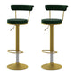 Scandinavian Metal Barstool Fabric Upholstered Counter Stool in Matte Finish for Indoor Blackish Green Gold 2 Piece Set Clearhalo 'Bar Furniture' 'Bar Stools' 'bar_stools' 'furn' 'furn_bar_stools' 'Furniture' 'Kitchen & Dining Furniture' 5654175