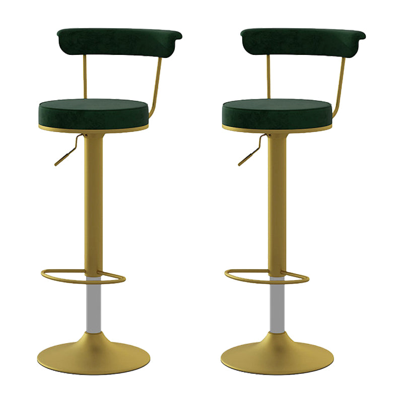 Scandinavian Metal Barstool Fabric Upholstered Counter Stool in Matte Finish for Indoor Blackish Green Gold 2 Piece Set Clearhalo 'Bar Furniture' 'Bar Stools' 'bar_stools' 'furn' 'furn_bar_stools' 'Furniture' 'Kitchen & Dining Furniture' 5654175