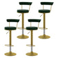 Scandinavian Metal Barstool Fabric Upholstered Counter Stool in Matte Finish for Indoor Blackish Green Gold 4 Piece Set Clearhalo 'Bar Furniture' 'Bar Stools' 'bar_stools' 'furn' 'furn_bar_stools' 'Furniture' 'Kitchen & Dining Furniture' 5654176