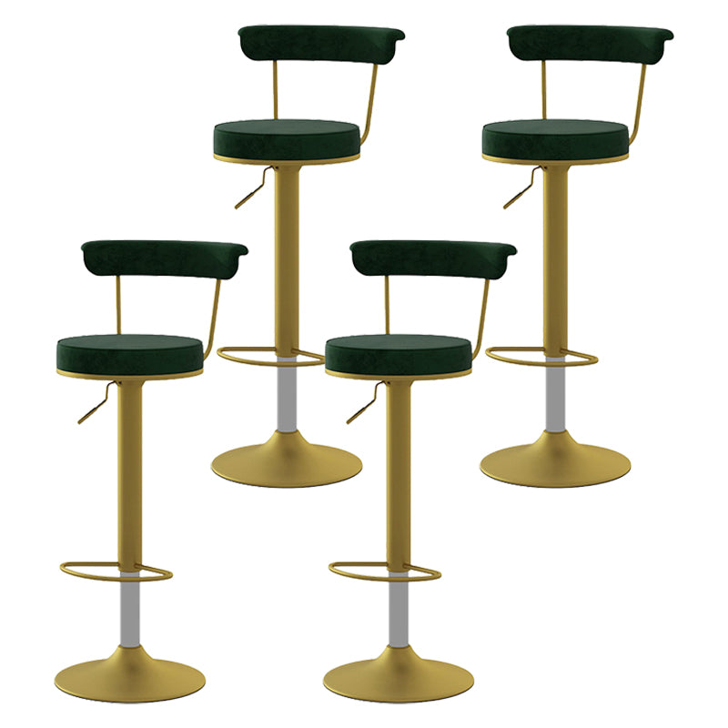 Scandinavian Metal Barstool Fabric Upholstered Counter Stool in Matte Finish for Indoor Blackish Green Gold 4 Piece Set Clearhalo 'Bar Furniture' 'Bar Stools' 'bar_stools' 'furn' 'furn_bar_stools' 'Furniture' 'Kitchen & Dining Furniture' 5654176
