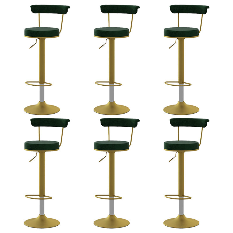 Scandinavian Metal Barstool Fabric Upholstered Counter Stool in Matte Finish for Indoor Blackish Green Gold 6 Piece Set Clearhalo 'Bar Furniture' 'Bar Stools' 'bar_stools' 'furn' 'furn_bar_stools' 'Furniture' 'Kitchen & Dining Furniture' 5654177