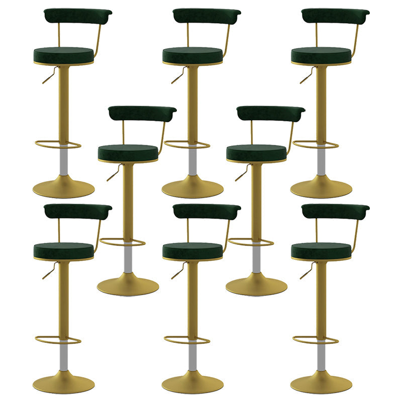 Scandinavian Metal Barstool Fabric Upholstered Counter Stool in Matte Finish for Indoor Blackish Green Gold 8 Piece Set Clearhalo 'Bar Furniture' 'Bar Stools' 'bar_stools' 'furn' 'furn_bar_stools' 'Furniture' 'Kitchen & Dining Furniture' 5654178