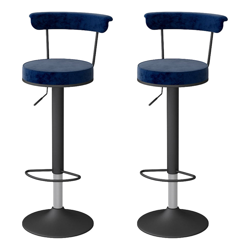Scandinavian Metal Barstool Fabric Upholstered Counter Stool in Matte Finish for Indoor Blue Black 2 Piece Set Clearhalo 'Bar Furniture' 'Bar Stools' 'bar_stools' 'furn' 'furn_bar_stools' 'Furniture' 'Kitchen & Dining Furniture' 5654180