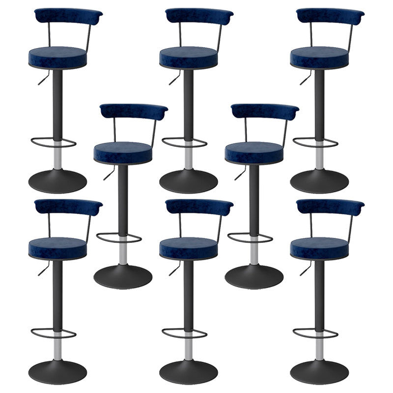 Scandinavian Metal Barstool Fabric Upholstered Counter Stool in Matte Finish for Indoor Blue Black 8 Piece Set Clearhalo 'Bar Furniture' 'Bar Stools' 'bar_stools' 'furn' 'furn_bar_stools' 'Furniture' 'Kitchen & Dining Furniture' 5654183