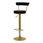 Scandinavian Metal Barstool Fabric Upholstered Counter Stool in Matte Finish for Indoor Black Gold 1 Piece Clearhalo 'Bar Furniture' 'Bar Stools' 'bar_stools' 'furn' 'furn_bar_stools' 'Furniture' 'Kitchen & Dining Furniture' 5654184
