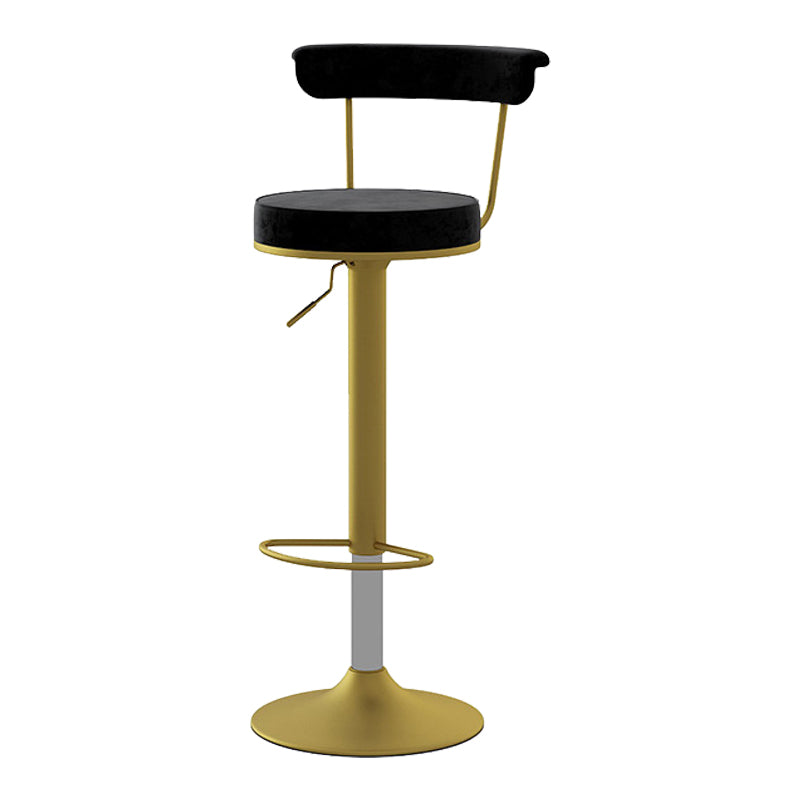 Scandinavian Metal Barstool Fabric Upholstered Counter Stool in Matte Finish for Indoor Black Gold 1 Piece Clearhalo 'Bar Furniture' 'Bar Stools' 'bar_stools' 'furn' 'furn_bar_stools' 'Furniture' 'Kitchen & Dining Furniture' 5654184