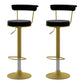Scandinavian Metal Barstool Fabric Upholstered Counter Stool in Matte Finish for Indoor Black Gold 2 Piece Set Clearhalo 'Bar Furniture' 'Bar Stools' 'bar_stools' 'furn' 'furn_bar_stools' 'Furniture' 'Kitchen & Dining Furniture' 5654185