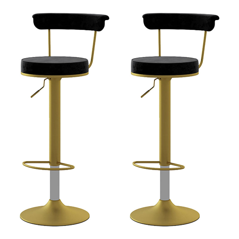 Scandinavian Metal Barstool Fabric Upholstered Counter Stool in Matte Finish for Indoor Black Gold 2 Piece Set Clearhalo 'Bar Furniture' 'Bar Stools' 'bar_stools' 'furn' 'furn_bar_stools' 'Furniture' 'Kitchen & Dining Furniture' 5654185