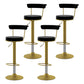 Scandinavian Metal Barstool Fabric Upholstered Counter Stool in Matte Finish for Indoor Black Gold 4 Piece Set Clearhalo 'Bar Furniture' 'Bar Stools' 'bar_stools' 'furn' 'furn_bar_stools' 'Furniture' 'Kitchen & Dining Furniture' 5654186
