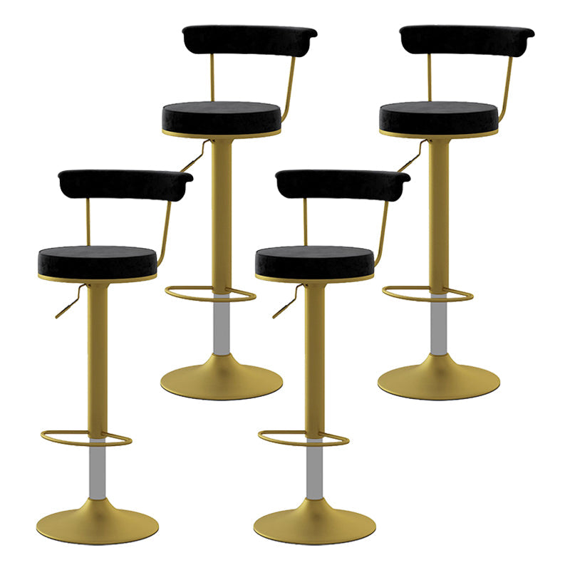 Scandinavian Metal Barstool Fabric Upholstered Counter Stool in Matte Finish for Indoor Black Gold 4 Piece Set Clearhalo 'Bar Furniture' 'Bar Stools' 'bar_stools' 'furn' 'furn_bar_stools' 'Furniture' 'Kitchen & Dining Furniture' 5654186