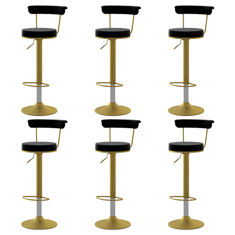 Scandinavian Metal Barstool Fabric Upholstered Counter Stool in Matte Finish for Indoor Black Gold 6 Piece Set Clearhalo 'Bar Furniture' 'Bar Stools' 'bar_stools' 'furn' 'furn_bar_stools' 'Furniture' 'Kitchen & Dining Furniture' 5654187