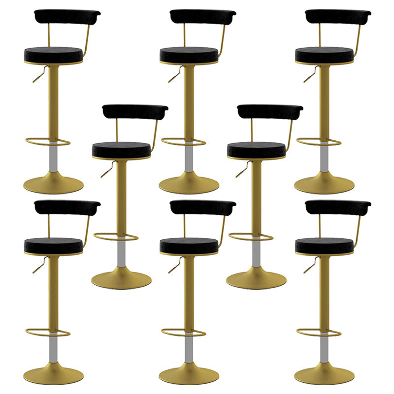 Scandinavian Metal Barstool Fabric Upholstered Counter Stool in Matte Finish for Indoor Black Gold 8 Piece Set Clearhalo 'Bar Furniture' 'Bar Stools' 'bar_stools' 'furn' 'furn_bar_stools' 'Furniture' 'Kitchen & Dining Furniture' 5654188