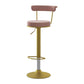 Scandinavian Metal Barstool Fabric Upholstered Counter Stool in Matte Finish for Indoor Pink Gold 1 Piece Clearhalo 'Bar Furniture' 'Bar Stools' 'bar_stools' 'furn' 'furn_bar_stools' 'Furniture' 'Kitchen & Dining Furniture' 5654189