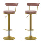 Scandinavian Metal Barstool Fabric Upholstered Counter Stool in Matte Finish for Indoor Pink Gold 2 Piece Set Clearhalo 'Bar Furniture' 'Bar Stools' 'bar_stools' 'furn' 'furn_bar_stools' 'Furniture' 'Kitchen & Dining Furniture' 5654190