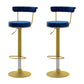 Scandinavian Metal Barstool Fabric Upholstered Counter Stool in Matte Finish for Indoor Blue Gold 2 Piece Set Clearhalo 'Bar Furniture' 'Bar Stools' 'bar_stools' 'furn' 'furn_bar_stools' 'Furniture' 'Kitchen & Dining Furniture' 5654195