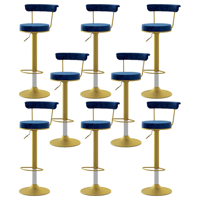 Scandinavian Metal Barstool Fabric Upholstered Counter Stool in Matte Finish for Indoor Blue Gold 8 Piece Set Clearhalo 'Bar Furniture' 'Bar Stools' 'bar_stools' 'furn' 'furn_bar_stools' 'Furniture' 'Kitchen & Dining Furniture' 5654198