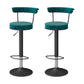 Scandinavian Metal Barstool Fabric Upholstered Counter Stool in Matte Finish for Indoor Blackish Green Black 2 Piece Set Clearhalo 'Bar Furniture' 'Bar Stools' 'bar_stools' 'furn' 'furn_bar_stools' 'Furniture' 'Kitchen & Dining Furniture' 5654199