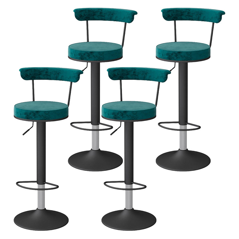 Scandinavian Metal Barstool Fabric Upholstered Counter Stool in Matte Finish for Indoor Blackish Green Black 4 Piece Set Clearhalo 'Bar Furniture' 'Bar Stools' 'bar_stools' 'furn' 'furn_bar_stools' 'Furniture' 'Kitchen & Dining Furniture' 5654200
