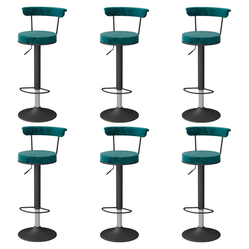 Scandinavian Metal Barstool Fabric Upholstered Counter Stool in Matte Finish for Indoor Blackish Green Black 6 Piece Set Clearhalo 'Bar Furniture' 'Bar Stools' 'bar_stools' 'furn' 'furn_bar_stools' 'Furniture' 'Kitchen & Dining Furniture' 5654201