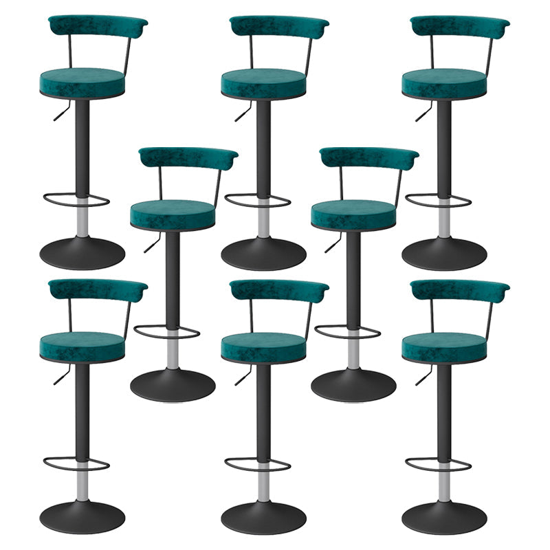 Scandinavian Metal Barstool Fabric Upholstered Counter Stool in Matte Finish for Indoor Blackish Green Black 8 Piece Set Clearhalo 'Bar Furniture' 'Bar Stools' 'bar_stools' 'furn' 'furn_bar_stools' 'Furniture' 'Kitchen & Dining Furniture' 5654202