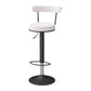 Scandinavian Metal Barstool Fabric Upholstered Counter Stool in Matte Finish for Indoor White Black 1 Piece Clearhalo 'Bar Furniture' 'Bar Stools' 'bar_stools' 'furn' 'furn_bar_stools' 'Furniture' 'Kitchen & Dining Furniture' 5654203