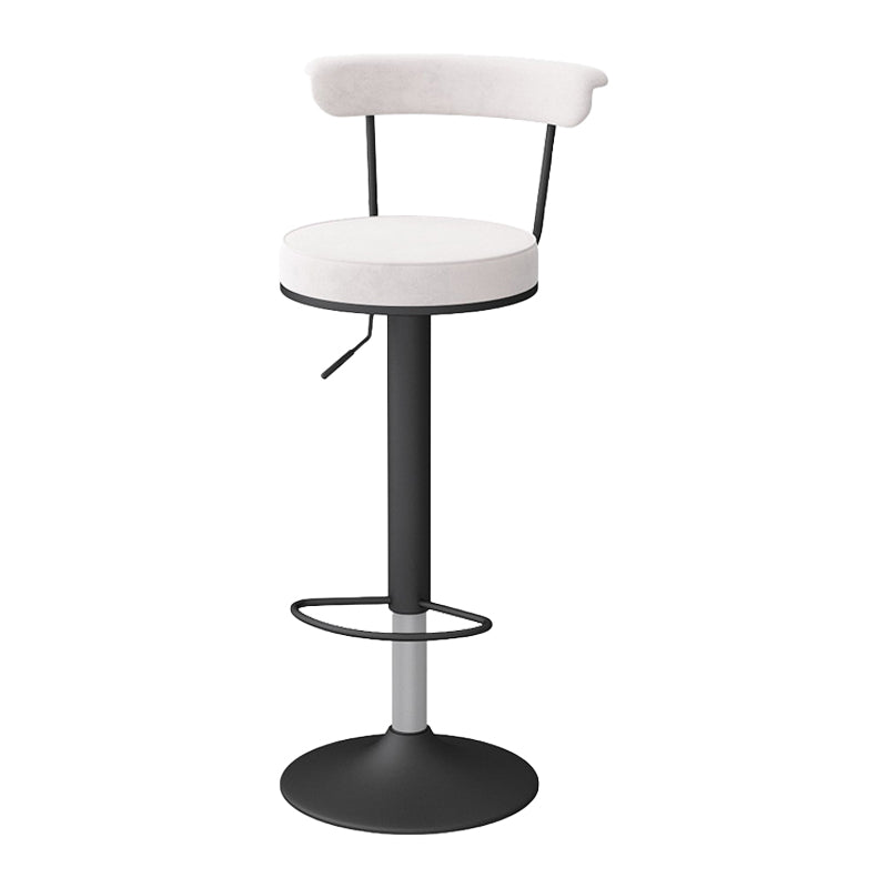 Scandinavian Metal Barstool Fabric Upholstered Counter Stool in Matte Finish for Indoor White Black 1 Piece Clearhalo 'Bar Furniture' 'Bar Stools' 'bar_stools' 'furn' 'furn_bar_stools' 'Furniture' 'Kitchen & Dining Furniture' 5654203