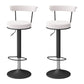 Scandinavian Metal Barstool Fabric Upholstered Counter Stool in Matte Finish for Indoor White Black 2 Piece Set Clearhalo 'Bar Furniture' 'Bar Stools' 'bar_stools' 'furn' 'furn_bar_stools' 'Furniture' 'Kitchen & Dining Furniture' 5654204