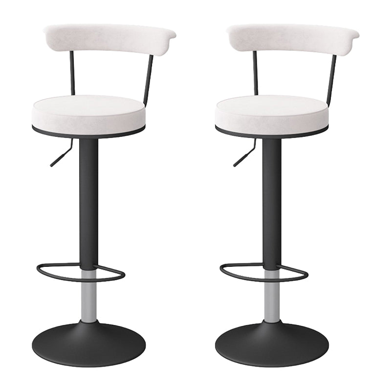 Scandinavian Metal Barstool Fabric Upholstered Counter Stool in Matte Finish for Indoor White Black 2 Piece Set Clearhalo 'Bar Furniture' 'Bar Stools' 'bar_stools' 'furn' 'furn_bar_stools' 'Furniture' 'Kitchen & Dining Furniture' 5654204