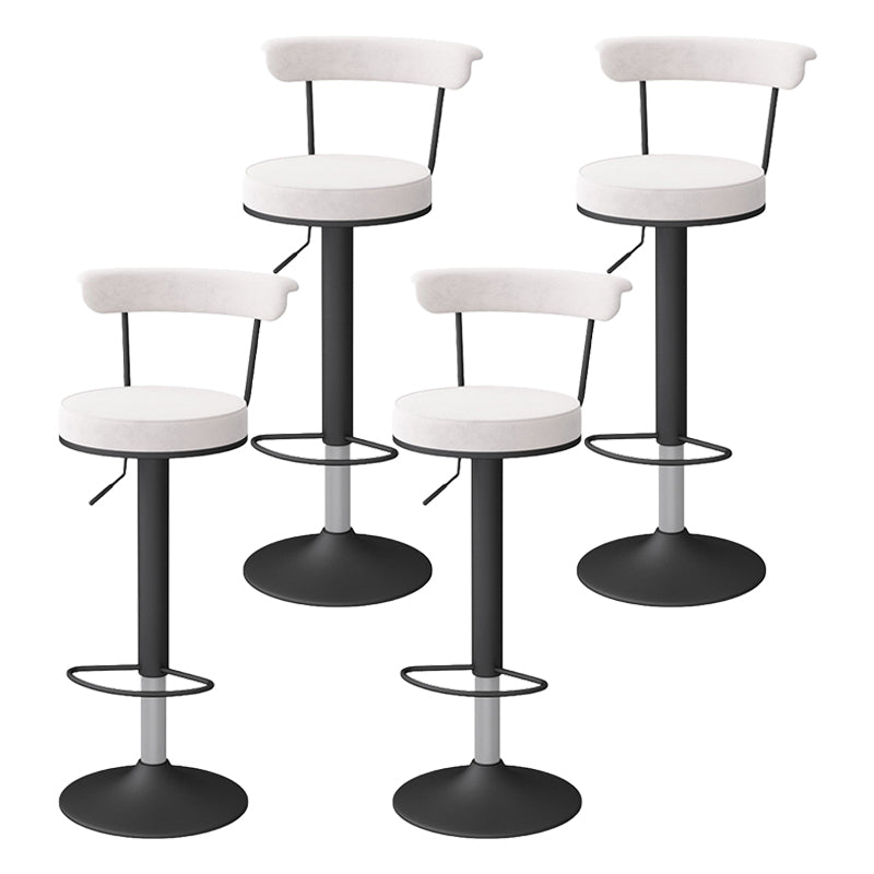 Scandinavian Metal Barstool Fabric Upholstered Counter Stool in Matte Finish for Indoor White Black 4 Piece Set Clearhalo 'Bar Furniture' 'Bar Stools' 'bar_stools' 'furn' 'furn_bar_stools' 'Furniture' 'Kitchen & Dining Furniture' 5654205
