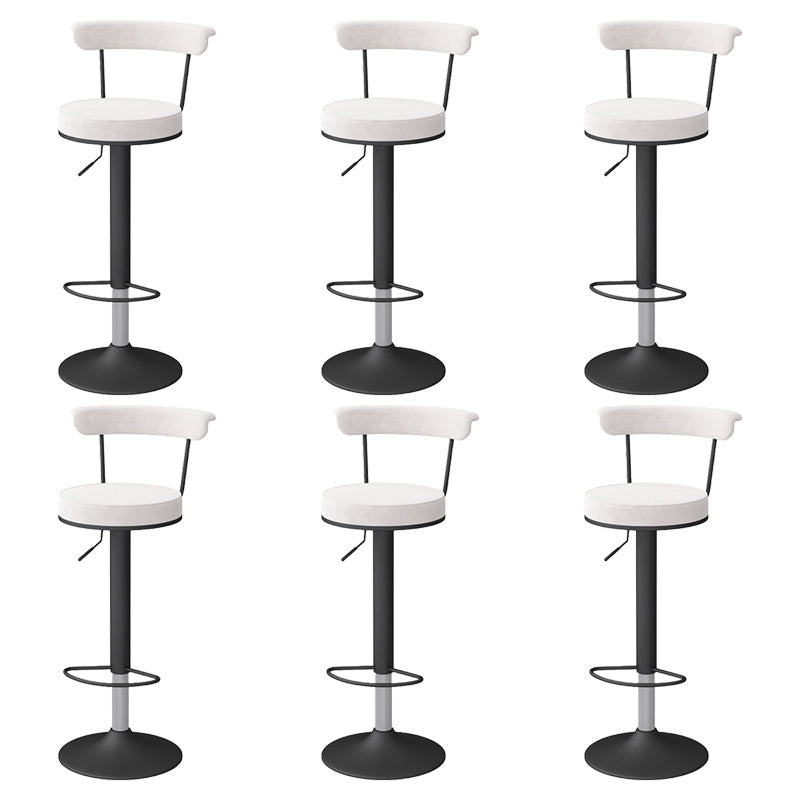 Scandinavian Metal Barstool Fabric Upholstered Counter Stool in Matte Finish for Indoor White Black 6 Piece Set Clearhalo 'Bar Furniture' 'Bar Stools' 'bar_stools' 'furn' 'furn_bar_stools' 'Furniture' 'Kitchen & Dining Furniture' 5654206