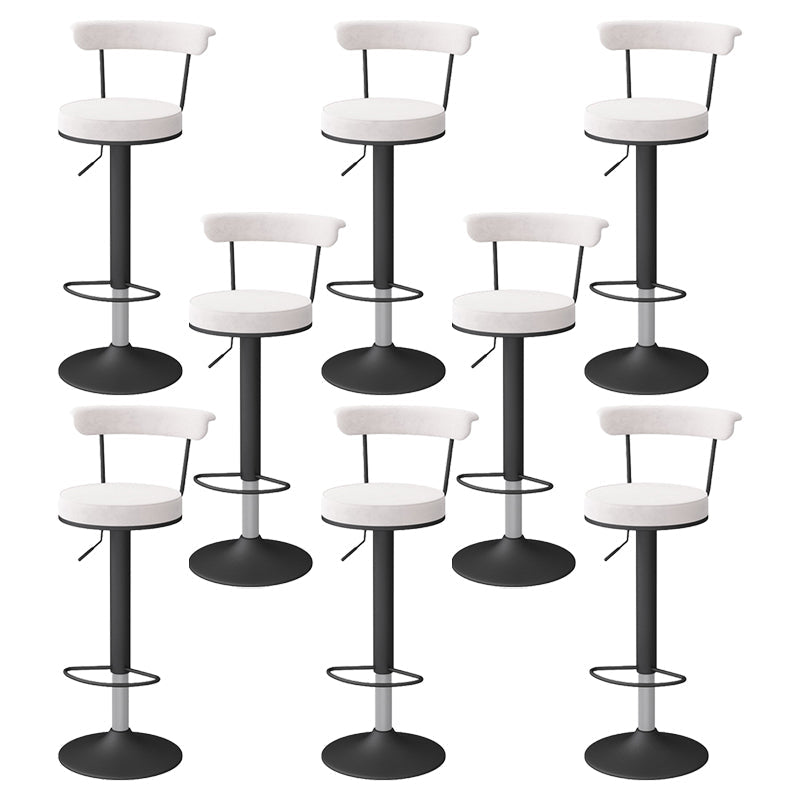 Scandinavian Metal Barstool Fabric Upholstered Counter Stool in Matte Finish for Indoor White Black 8 Piece Set Clearhalo 'Bar Furniture' 'Bar Stools' 'bar_stools' 'furn' 'furn_bar_stools' 'Furniture' 'Kitchen & Dining Furniture' 5654207