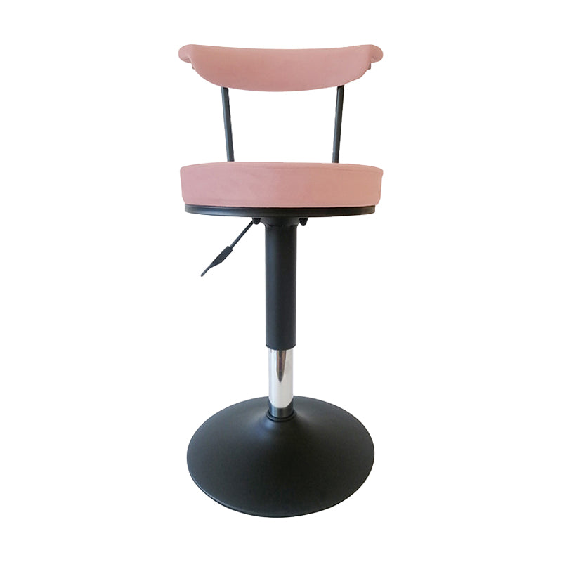 Scandinavian Metal Barstool Fabric Upholstered Counter Stool in Matte Finish for Indoor Gray-Pink Black 1 Piece Clearhalo 'Bar Furniture' 'Bar Stools' 'bar_stools' 'furn' 'furn_bar_stools' 'Furniture' 'Kitchen & Dining Furniture' 5654208