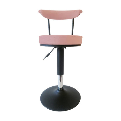 Scandinavian Metal Barstool Fabric Upholstered Counter Stool in Matte Finish for Indoor Gray-Pink Black 1 Piece Clearhalo 'Bar Furniture' 'Bar Stools' 'bar_stools' 'furn' 'furn_bar_stools' 'Furniture' 'Kitchen & Dining Furniture' 5654208