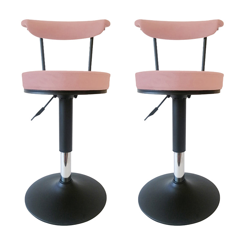 Scandinavian Metal Barstool Fabric Upholstered Counter Stool in Matte Finish for Indoor Gray-Pink Black 2 Piece Set Clearhalo 'Bar Furniture' 'Bar Stools' 'bar_stools' 'furn' 'furn_bar_stools' 'Furniture' 'Kitchen & Dining Furniture' 5654209