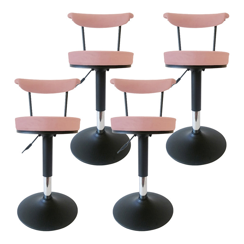 Scandinavian Metal Barstool Fabric Upholstered Counter Stool in Matte Finish for Indoor Gray-Pink Black 4 Piece Set Clearhalo 'Bar Furniture' 'Bar Stools' 'bar_stools' 'furn' 'furn_bar_stools' 'Furniture' 'Kitchen & Dining Furniture' 5654210